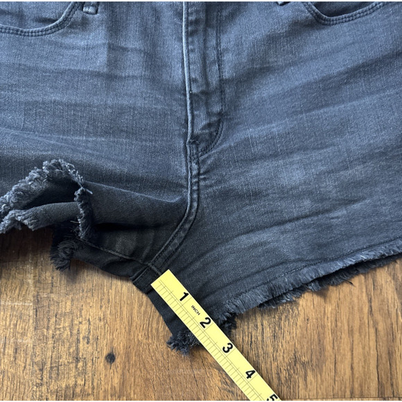Abercrombie & Fitch Sz 27 Womens Black Denim Cut Off Jean Shorts Mid Rise - Picture 9 of 11